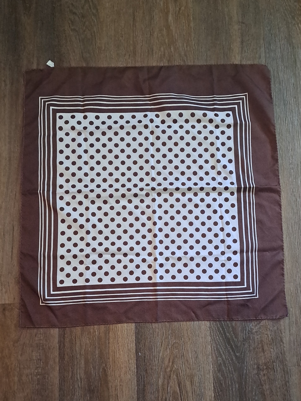 Vintage Brown Polka Dot Scarf